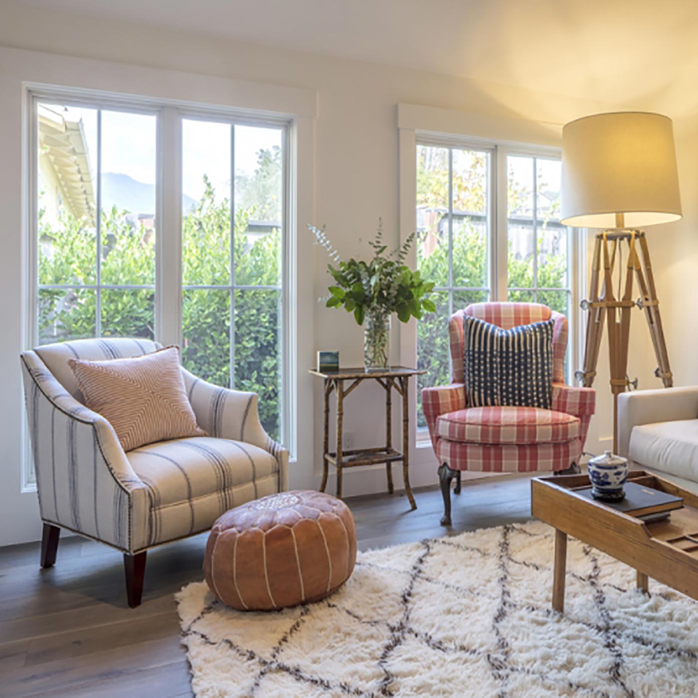 Patriotic farmhouse living room