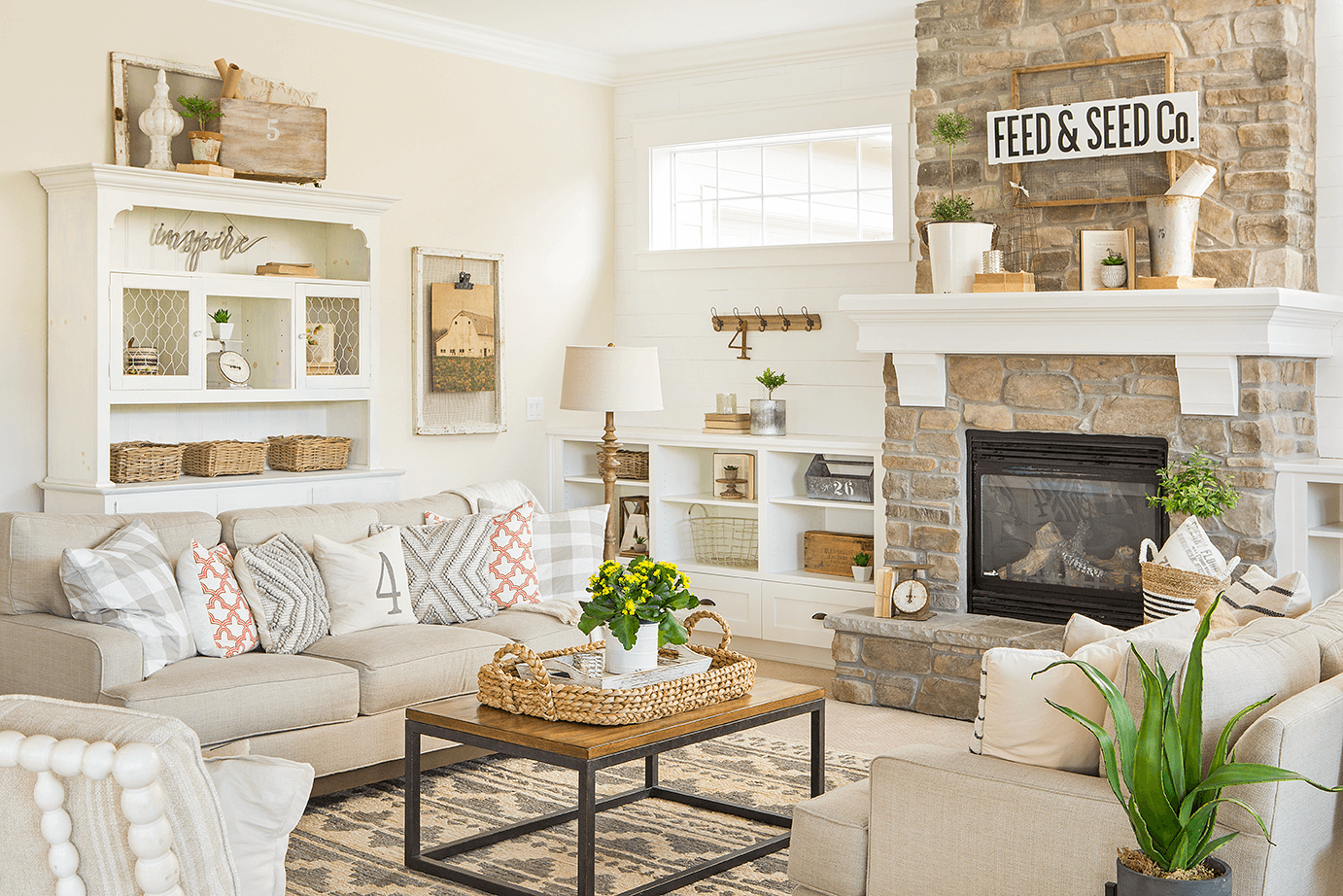 Living room with farmhouse style