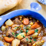 Burgoo recipe stew in crock
