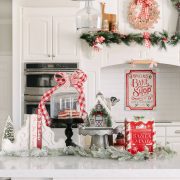 Christmas traditions countertop with Christmas decor