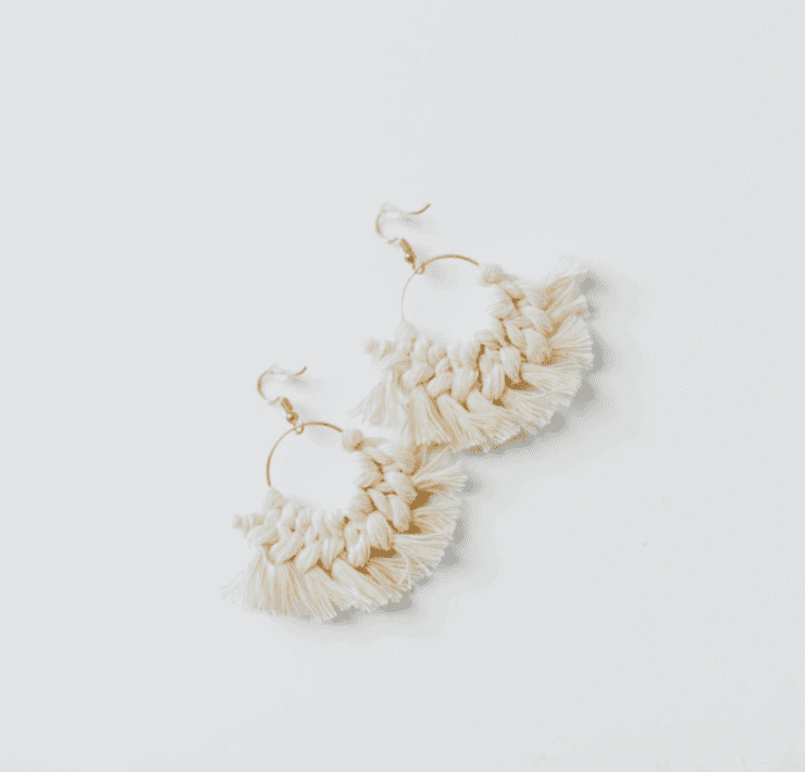 Pair of macrame earrings