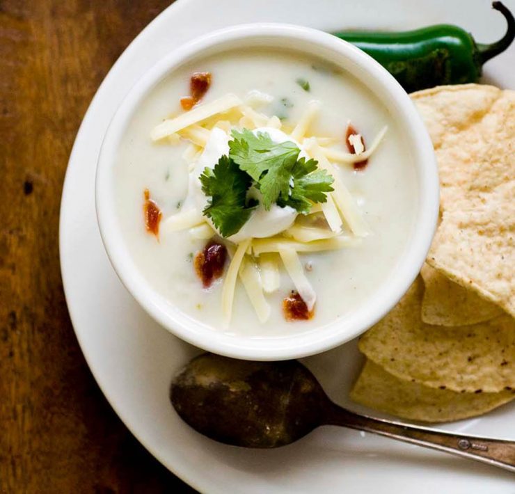 Buttermilk potato soup with some spice, one of our favorite farmhouse soup recipes.