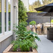 Outdoor raised bed in backyard