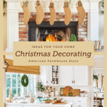 Two images of Christmas decorating ideas