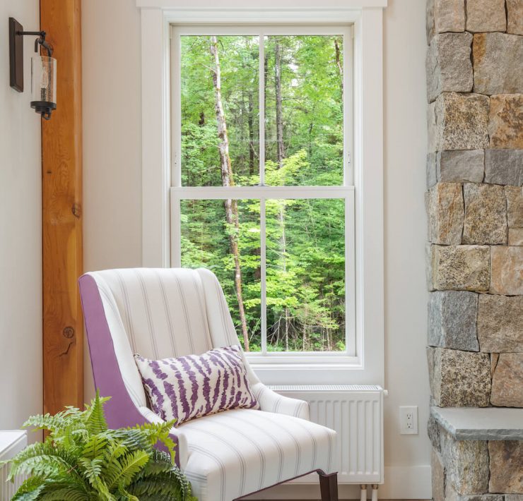 Modern farmhouse style living room with accent chair