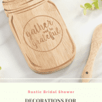Gather and Be Grateful Mason Jar Shaped Cheese Board and Knife