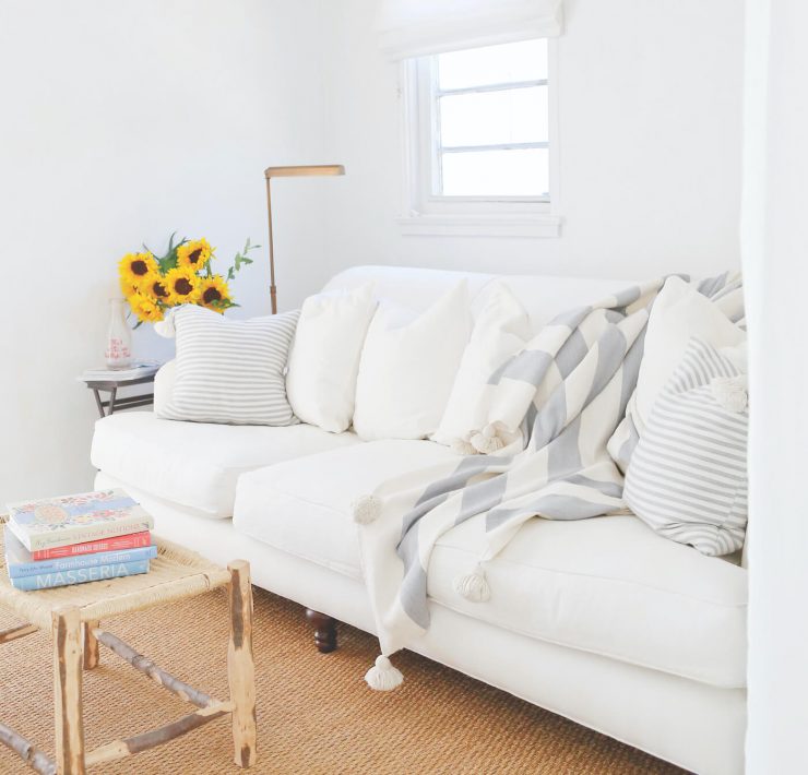 Sofa in white room