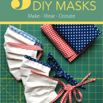DIY cloth masks in red white and blue fabric