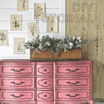 Pink dresser with text