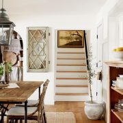 Dining room with vintage artwork