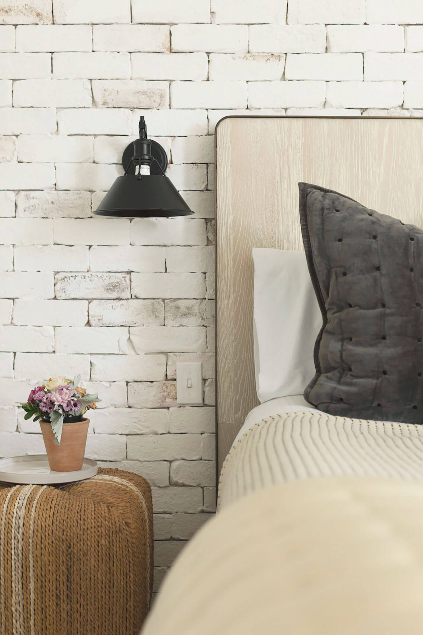 Bedroom with Cherokee Brick accent wall