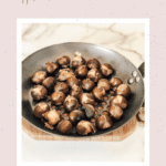Chestnuts in a pan and text