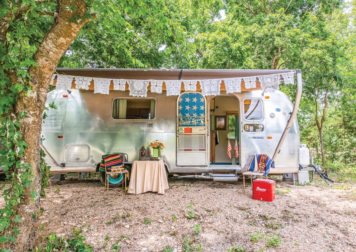 vintage Airstream with Southwestern decor