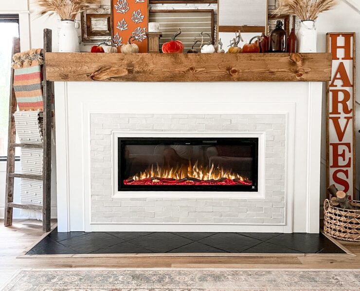 DIY fireplace to create an inviting and cozy living room