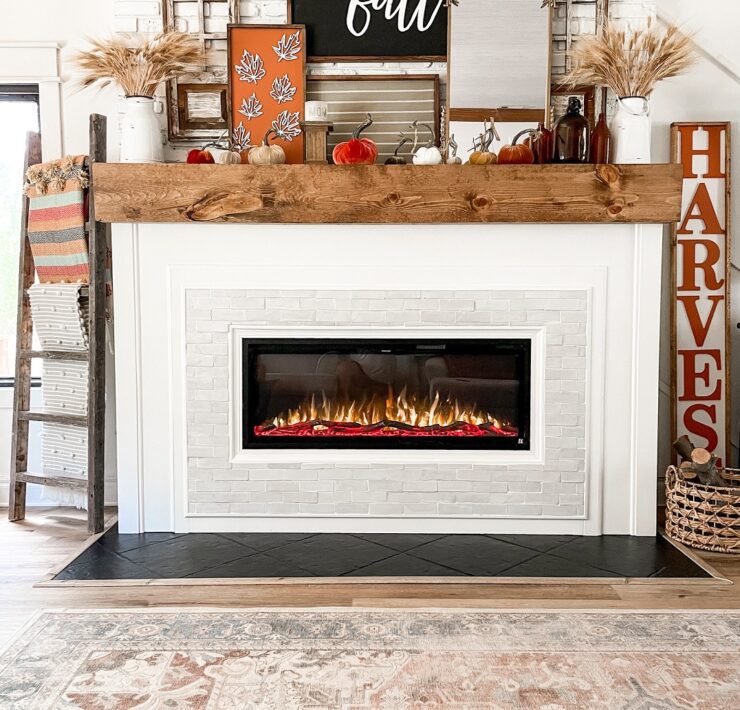 DIY fireplace to create an inviting and cozy living room