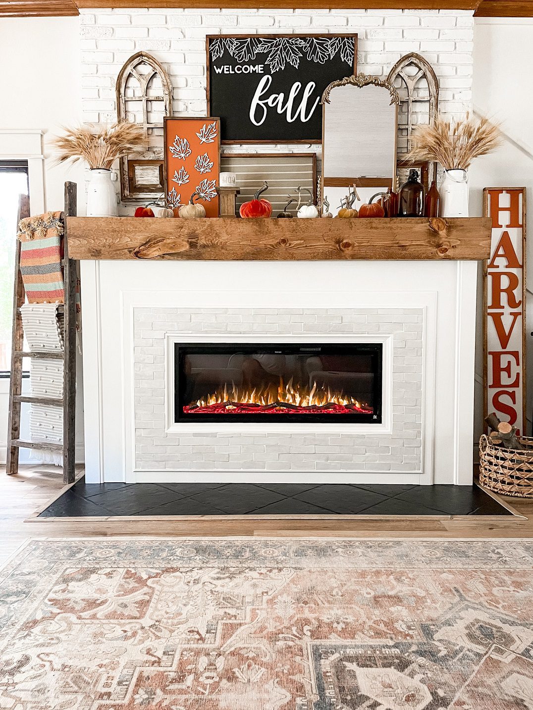 DIY fireplace to create an inviting and cozy living room