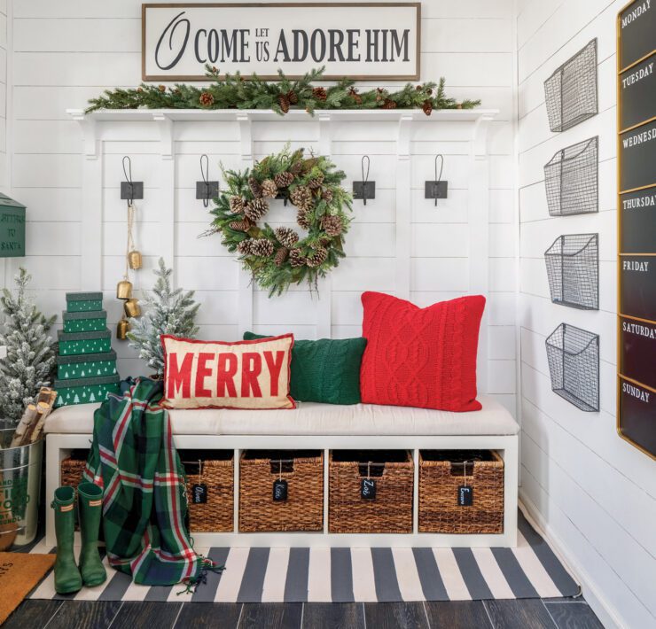 Blogger Sarah Wagner uses her holiday décor to make the space seem larger than it is.