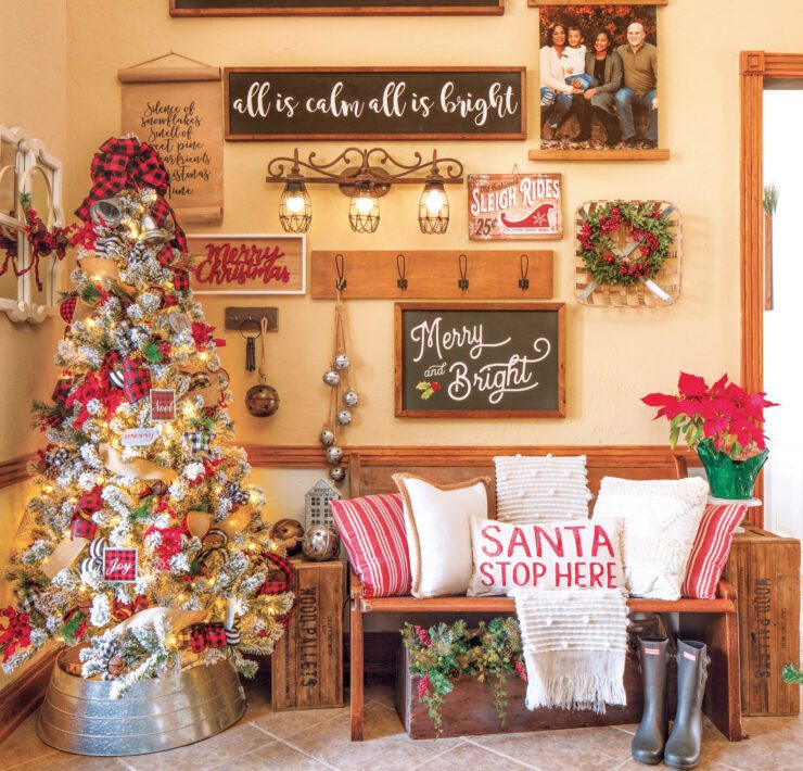 DIY Christmas word art decor