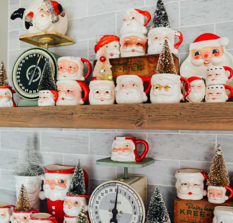 vintage Santa mugs