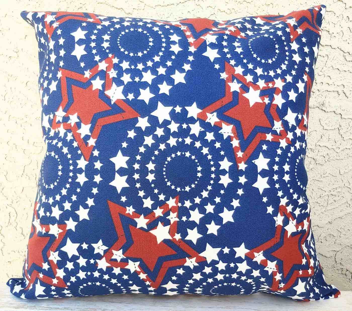 firework pillow red white and blue fourth of july