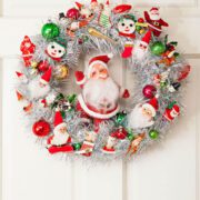 vintage tinsel Christmas wreath