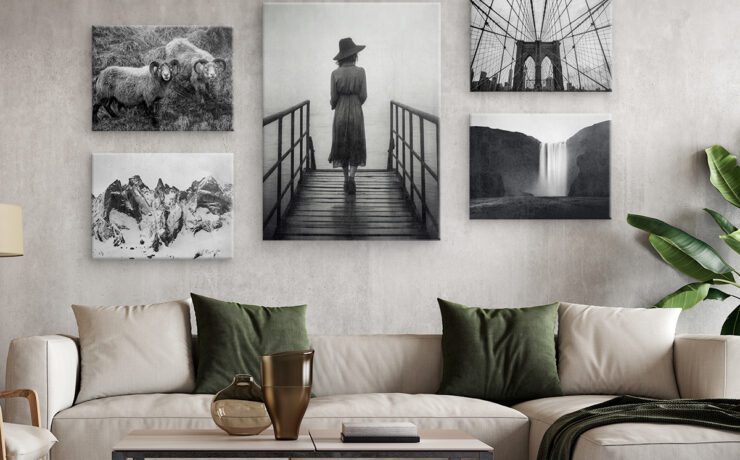 black and white photo collage